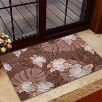 Hawaii Rubber Doormat Brown Polynesian Monstera Patterns DT05 - Polynesian Pride