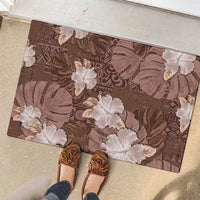 Hawaii Rubber Doormat Brown Polynesian Monstera Patterns DT05 - Polynesian Pride