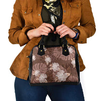 Hawaii Shoulder Handbag Brown Polynesian Monstera Patterns DT05 - Polynesian Pride