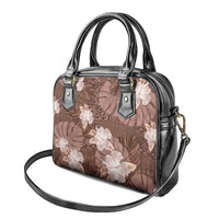 Hawaii Shoulder Handbag Brown Polynesian Monstera Patterns DT05 - Polynesian Pride