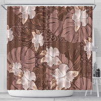 Hawaii Shower Curtain Brown Polynesian Monstera Patterns DT05 - Polynesian Pride