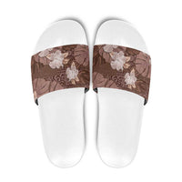 Hawaii Slide Sandals Brown Polynesian Monstera Patterns DT05 Brown - Polynesian Pride