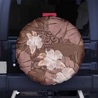 Hawaii Spare Tire Cover Brown Polynesian Monstera Patterns DT05 No hole Brown - Polynesian Pride