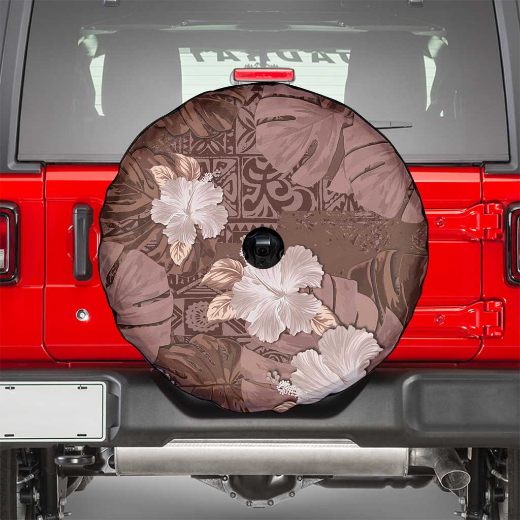 Hawaii Spare Tire Cover Brown Polynesian Monstera Patterns DT05 - Polynesian Pride