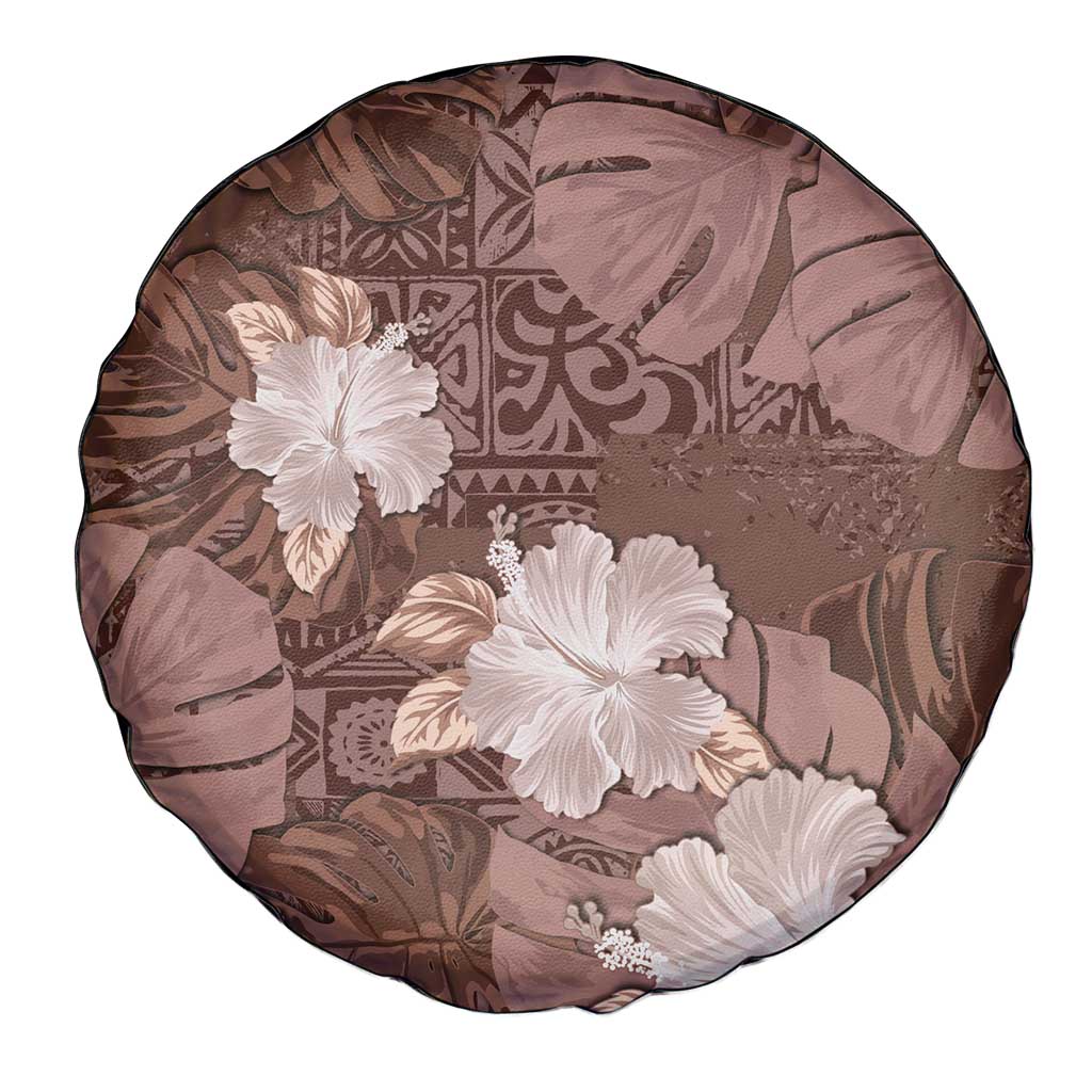 Hawaii Spare Tire Cover Brown Polynesian Monstera Patterns DT05 - Polynesian Pride