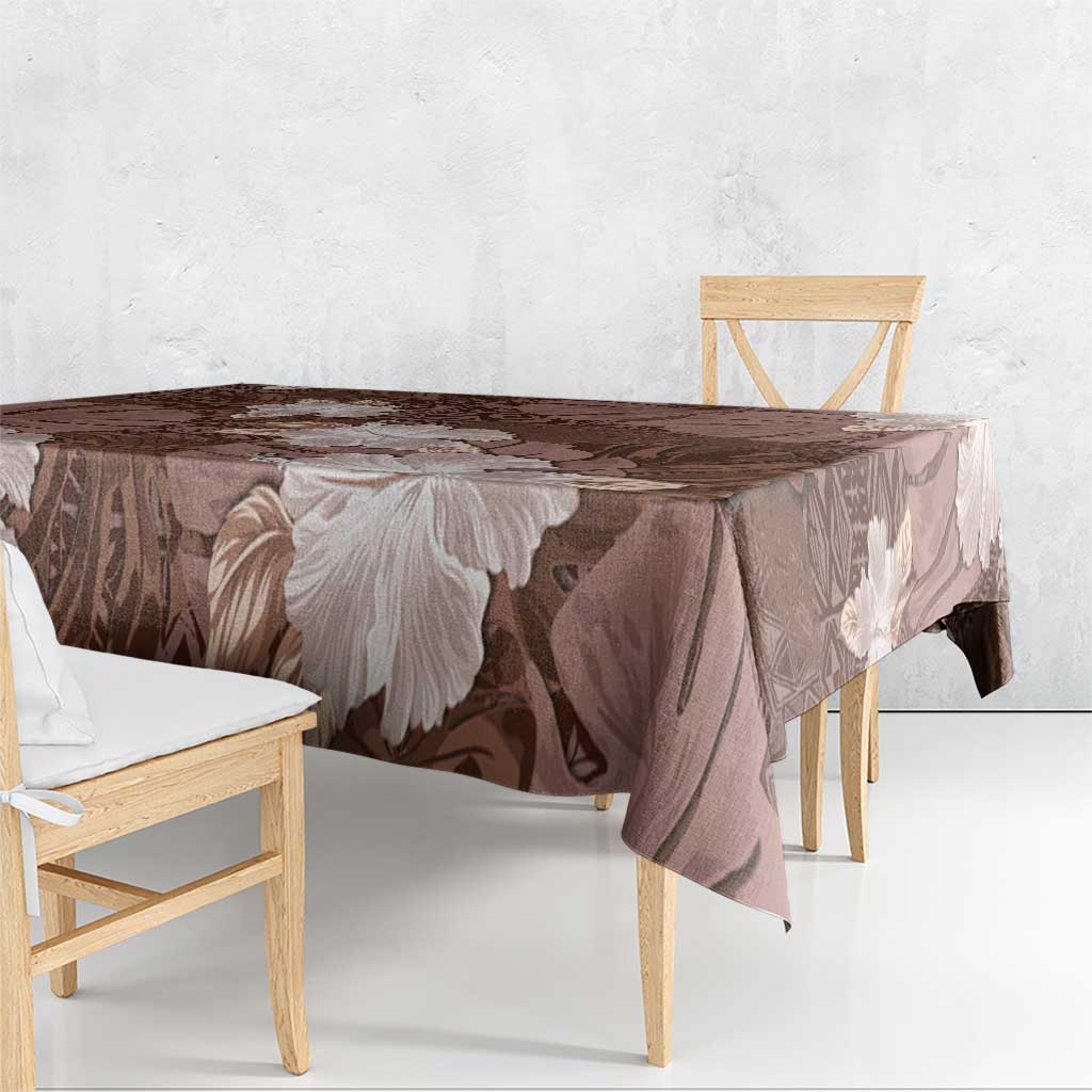 Hawaii Tablecloth Brown Polynesian Monstera Patterns DT05 - Polynesian Pride