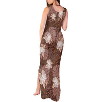 Hawaii Tank Maxi Dress Brown Polynesian Monstera Patterns DT05 - Polynesian Pride