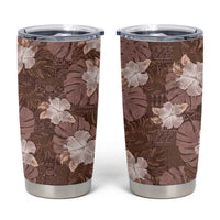 Hawaii Tumbler Cup Brown Polynesian Monstera Patterns DT05 Brown - Polynesian Pride
