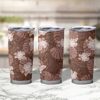 Hawaii Tumbler Cup Brown Polynesian Monstera Patterns DT05 - Polynesian Pride