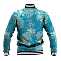 Hawaii Baseball Jacket Teal Polynesian Monstera Patterns DT05 - Polynesian Pride