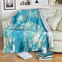 Hawaii Blanket Teal Polynesian Monstera Patterns DT05 Teal - Polynesian Pride
