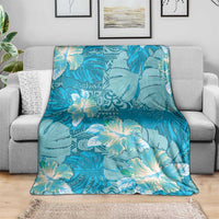 Hawaii Blanket Teal Polynesian Monstera Patterns DT05 - Polynesian Pride