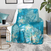 Hawaii Blanket Teal Polynesian Monstera Patterns DT05 - Polynesian Pride