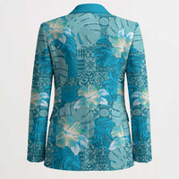 Hawaii Blazer Teal Polynesian Monstera Patterns DT05 - Polynesian Pride