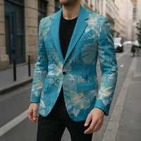 Hawaii Blazer Teal Polynesian Monstera Patterns DT05 - Polynesian Pride