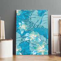 Hawaii Canvas Wall Art Teal Polynesian Monstera Patterns DT05 - Polynesian Pride