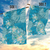 Hawaii Garden Flag Teal Polynesian Monstera Patterns DT05 - Polynesian Pride