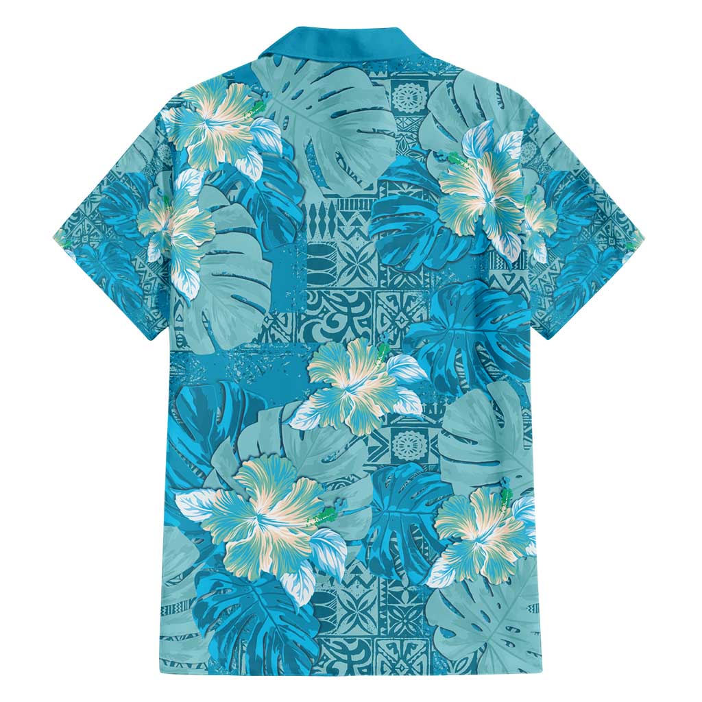Hawaii Hawaiian Shirt Teal Polynesian Monstera Patterns DT05 - Polynesian Pride