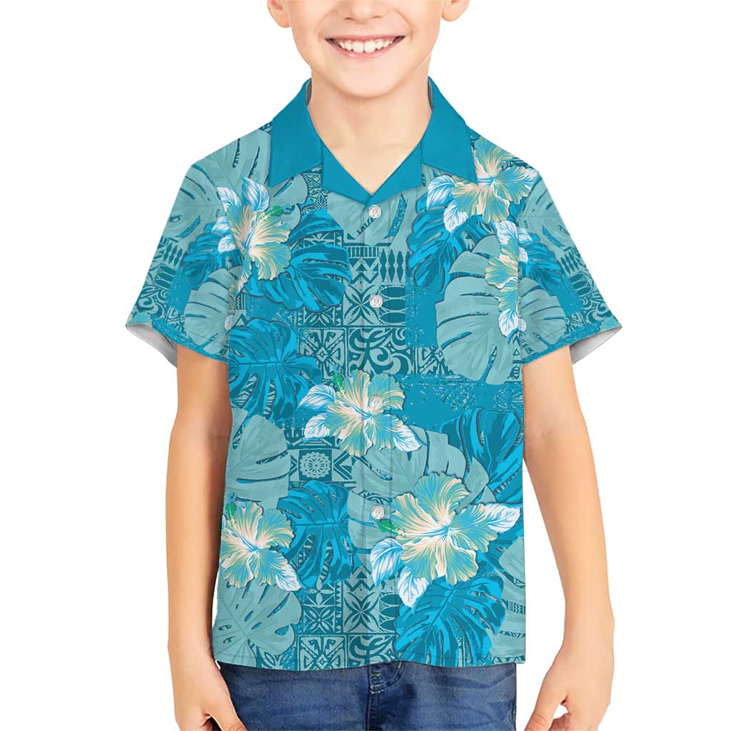 Hawaii Hawaiian Shirt Teal Polynesian Monstera Patterns DT05 - Polynesian Pride