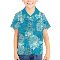 Hawaii Hawaiian Shirt Teal Polynesian Monstera Patterns DT05 - Polynesian Pride