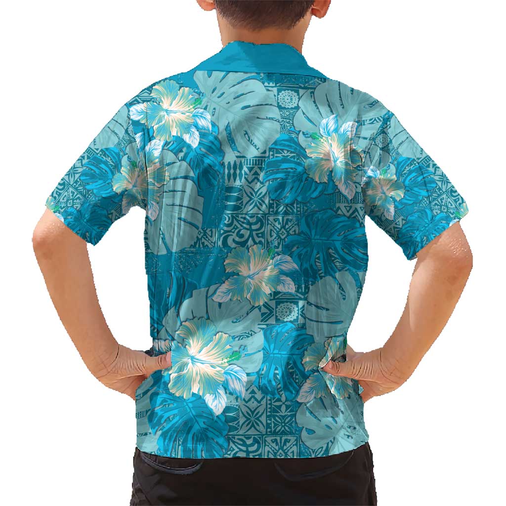 Hawaii Hawaiian Shirt Teal Polynesian Monstera Patterns DT05 - Polynesian Pride