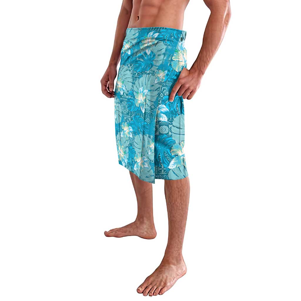 Hawaii Lavalava Teal Polynesian Monstera Patterns DT05 - Polynesian Pride