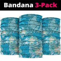Hawaii Neck Gaiter Teal Polynesian Monstera Patterns DT05 package One Size: 25*50cm Teal - Polynesian Pride