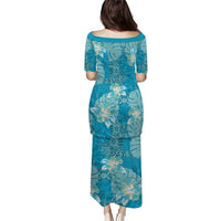 Hawaii Puletasi Teal Polynesian Monstera Patterns DT05 - Polynesian Pride