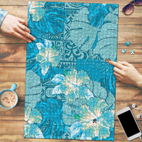 Hawaii Puzzle Teal Polynesian Monstera Patterns DT05 Teal - Polynesian Pride