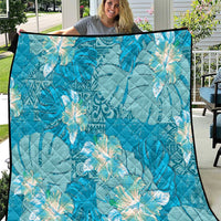 Hawaii Quilt Teal Polynesian Monstera Patterns DT05 Teal - Polynesian Pride