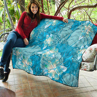 Hawaii Quilt Teal Polynesian Monstera Patterns DT05 - Polynesian Pride