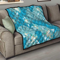 Hawaii Quilt Teal Polynesian Monstera Patterns DT05 - Polynesian Pride