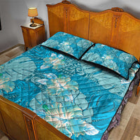 Hawaii Quilt Bed Set Teal Polynesian Monstera Patterns DT05 - Polynesian Pride