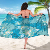 Hawaii Sarong Teal Polynesian Monstera Patterns DT05 - Polynesian Pride