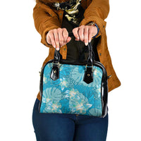 Hawaii Shoulder Handbag Teal Polynesian Monstera Patterns DT05 One Size Teal - Polynesian Pride
