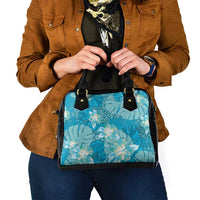 Hawaii Shoulder Handbag Teal Polynesian Monstera Patterns DT05 - Polynesian Pride