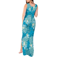 Hawaii Tank Maxi Dress Teal Polynesian Monstera Patterns DT05 - Polynesian Pride