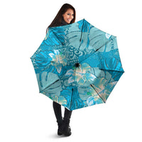 Hawaii Umbrella Teal Polynesian Monstera Patterns DT05 - Polynesian Pride