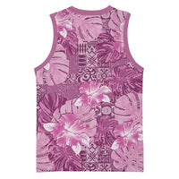 Hawaii Basketball Jersey Magenta Polynesian Monstera Patterns DT05 - Polynesian Pride