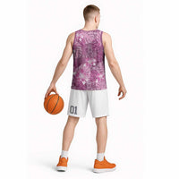 Hawaii Basketball Jersey Magenta Polynesian Monstera Patterns DT05 - Polynesian Pride