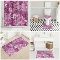 Hawaii Bathroom Set Magenta Polynesian Monstera Patterns DT05 - Polynesian Pride