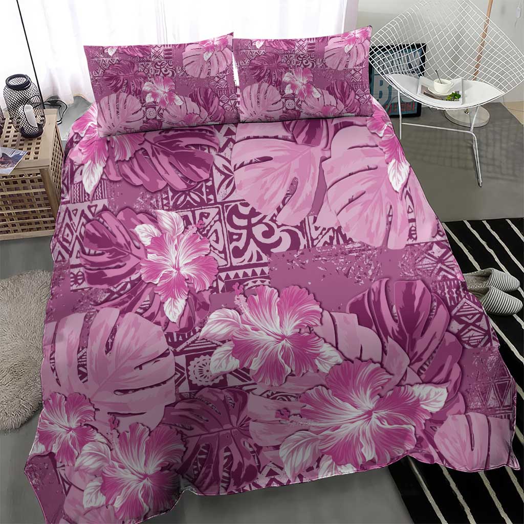 Hawaii Bedding Set Magenta Polynesian Monstera Patterns DT05 - Polynesian Pride