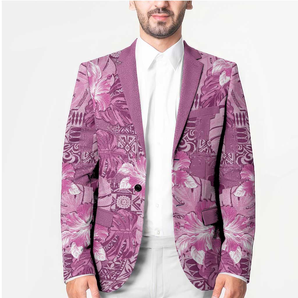 Hawaii Blazer Magenta Polynesian Monstera Patterns DT05 - Polynesian Pride