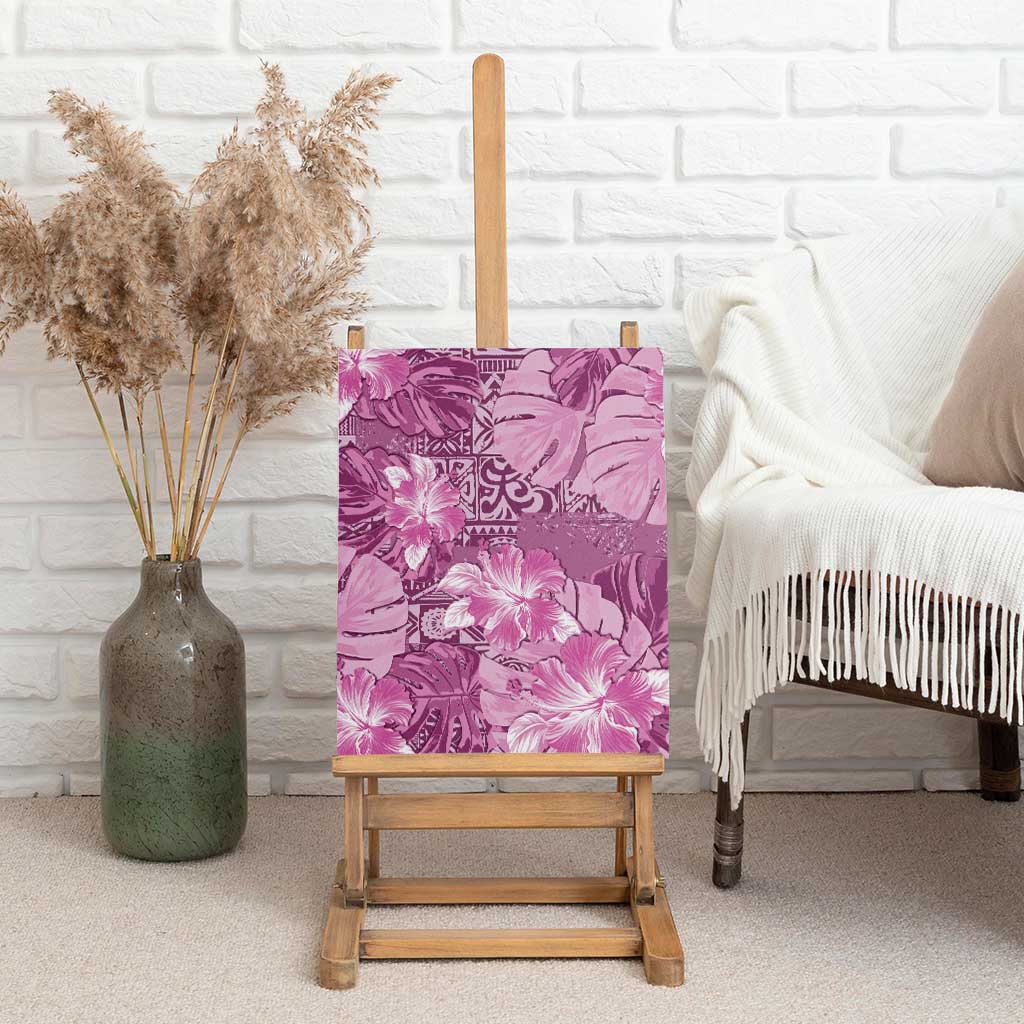 Hawaii Canvas Wall Art Magenta Polynesian Monstera Patterns DT05 - Polynesian Pride