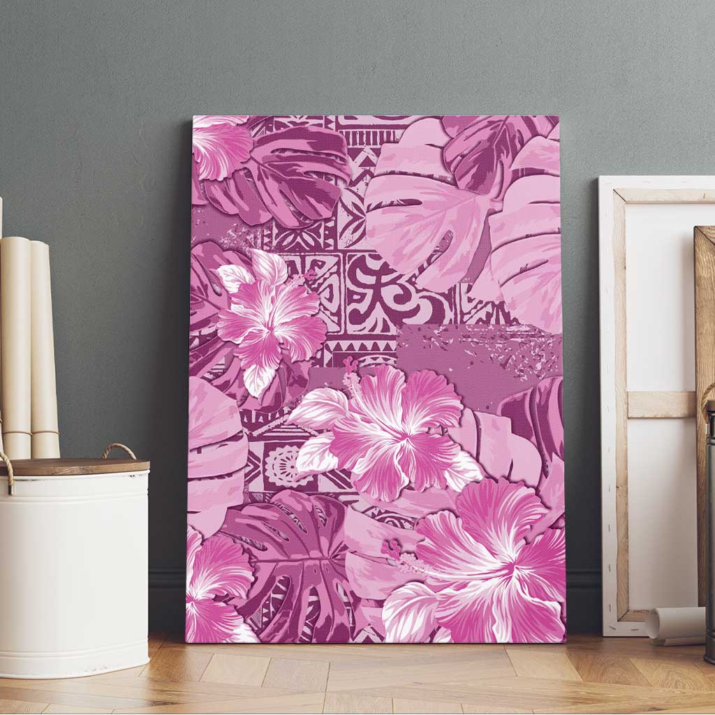 Hawaii Canvas Wall Art Magenta Polynesian Monstera Patterns DT05 - Polynesian Pride