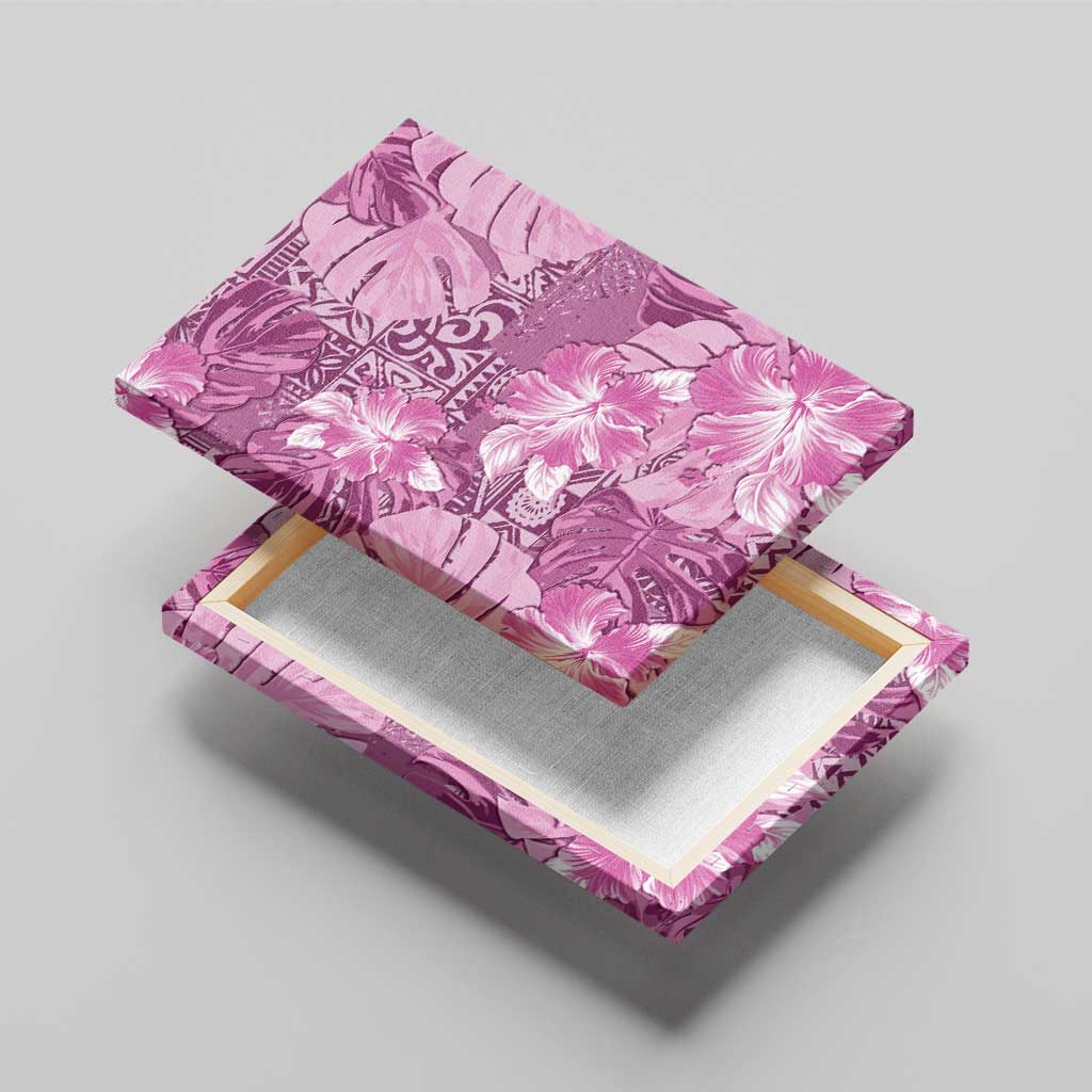 Hawaii Canvas Wall Art Magenta Polynesian Monstera Patterns DT05 - Polynesian Pride