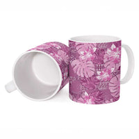 Hawaii Ceramic Mug Magenta Polynesian Monstera Patterns DT05 - Polynesian Pride
