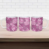 Hawaii Ceramic Mug Magenta Polynesian Monstera Patterns DT05 - Polynesian Pride