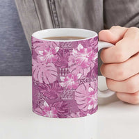 Hawaii Ceramic Mug Magenta Polynesian Monstera Patterns DT05 - Polynesian Pride