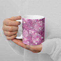 Hawaii Ceramic Mug Magenta Polynesian Monstera Patterns DT05 - Polynesian Pride